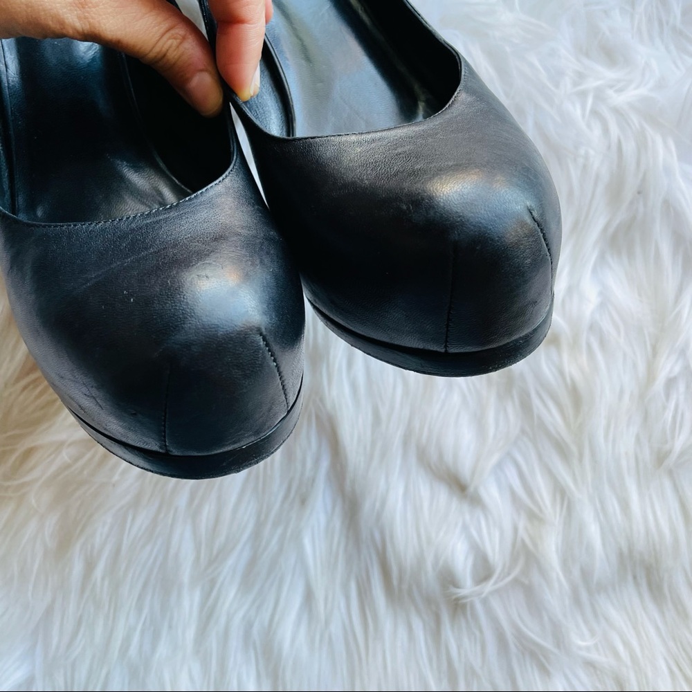 Yves Saint Laurent Tribtoo Black Leather Platform Heels - Picture 14 of 14